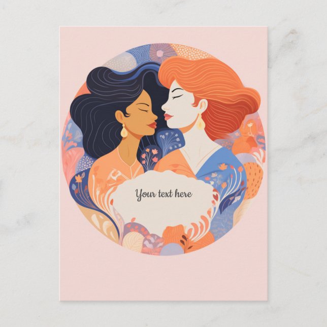 Postal Mejores amigos Familia Damas (Anverso)