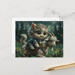 Postal Mejores amigos gato y cabra