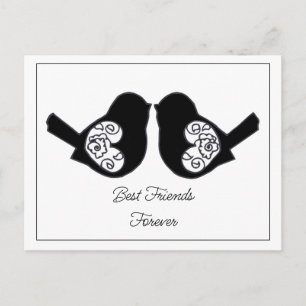 Postal Mejores Amigos Para Siempre, BFF Pájaros de Amor L