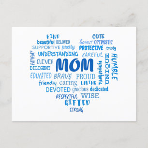Postal Mejores cualidades de la madre y características d