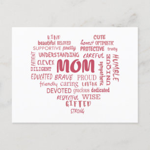 Postal Mejores cualidades de madre y características de m