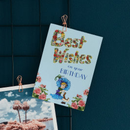 Postal Mejores deseos en tu cumpleaños Flor silvestre flo