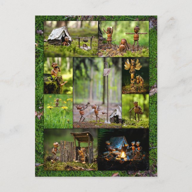 Postal Mejores elfos de bellota campamento fotos mosaico  (Anverso)