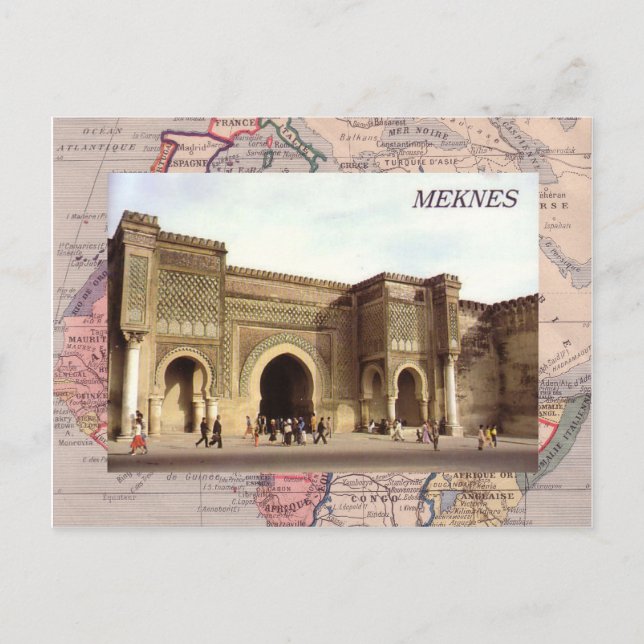 Postal Meknes, norte de Marruecos (Anverso)