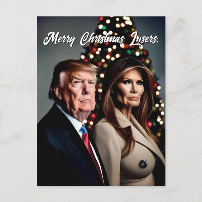 Postal Melania y Donald Trump Feliz Navidad (Anverso)