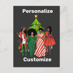 Postal Melanin Navidades Sista Negro Personalizado person