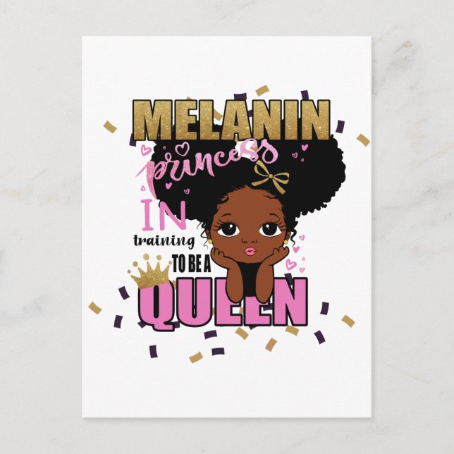 Postal Melanin Princess Entrenamiento Para Ser Regalo Rei (Anverso)