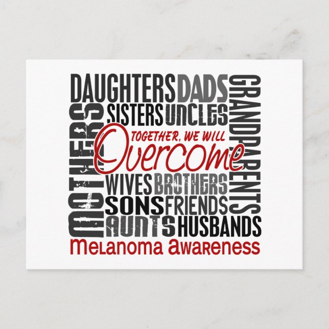 Postal Melanoma cuadrado familiar (Anverso)