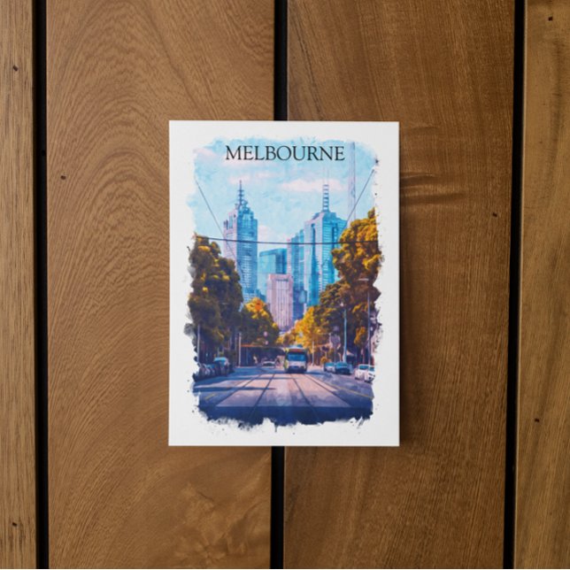 Postal Melbourne Australia City View Travel (Melbourne Australia travel postcard)