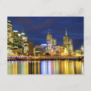 Postal Melbourne, Australia. Las vistas nocturnas de 2