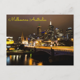 Postal Melbourne Australia noche yarra río
