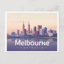 Postal Melbourne Australia Pastel Travel Design