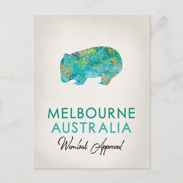 Postal Melbourne Australia Wombat (Anverso)