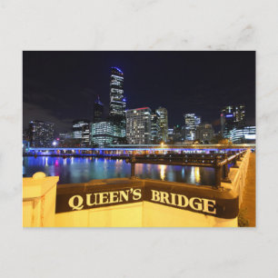 Postal Melbourne CBD Queens Bridge City Lights