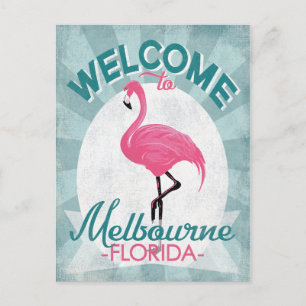 Postal Melbourne Florida Pink Flamingo Retro