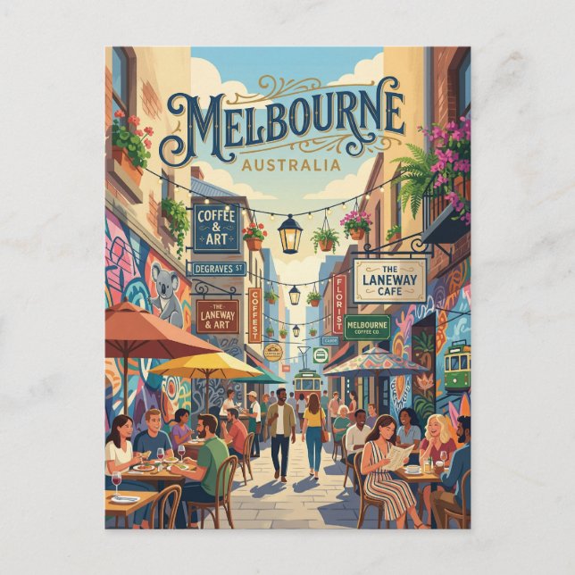 Postal Melbourne Lanes Australia (Anverso)