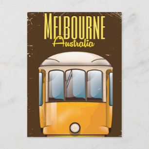 Postal Melbourne Tram Australia poster de viajes vintage