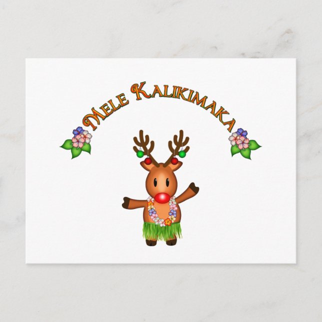 Postal Mele Kalikimaka Deer (Anverso)