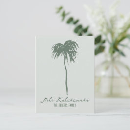 Postal Mele Kalikimaka Elegante Palm de Navidades hawaian