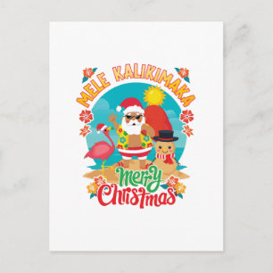 Postal Mele Kalikimaka para una brillante Navidad hawaian