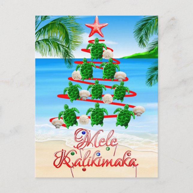 Postal Mele Kalikimaka Turtles (Anverso)