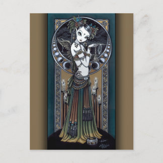 Postal "Melita" Gótico Tribal Fusión Tormenta Angel Postc