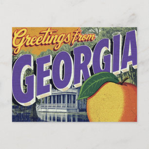 Postal Melocotón de Georgia y Mansión