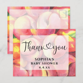 Postal Melocotones al acuarela - Gracias por el baby show