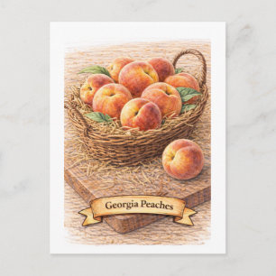 Postal Melocotones de Georgia (Serie de Comida Americana)
