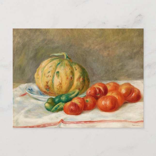 Postal Melon et Tomates | Pierre-Auguste Renoir (Anverso)