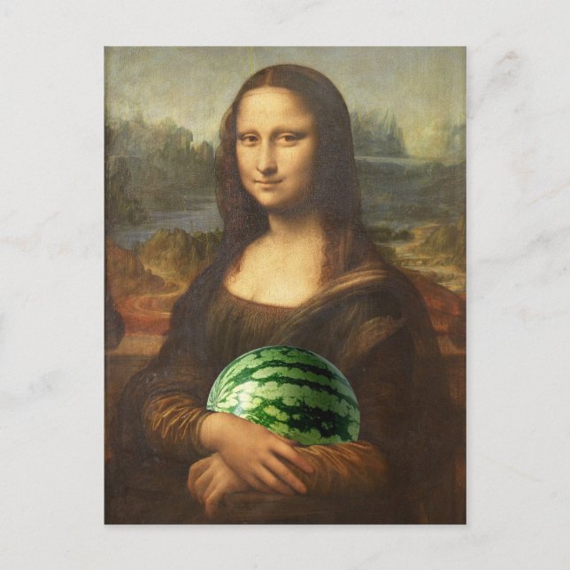 Postal Melona Lisa Desea Feliz Día Nacional de la sandía (Anverso)