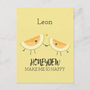 Postal Melons Me Haces Feliz Foodie Humor Fruit Pun