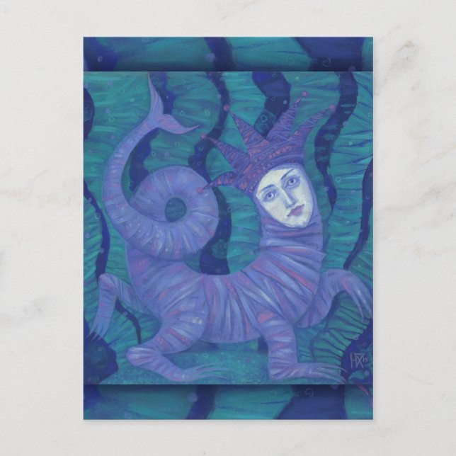 Postal Melusina, Melusina, fantasía, surrealista, espírit (Anverso)