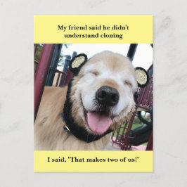 Postal Meme de Chiste de clonación de Golden Retriever di