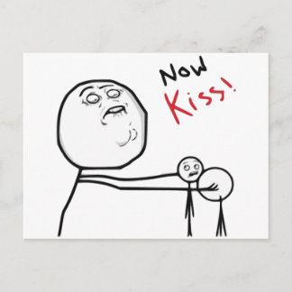 Postal Meme de historietas de Kiss Rage Face