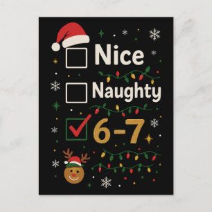 Postal Meme de Navidad travieso o bueno 6-7 