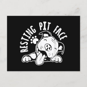 Postal Meme de Pitbull, perro gracioso de Resting Pit Fac