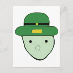Postal Meme de sketch de color verde de Leprechaun