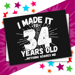 Postal Meme sarcástico de 34 años de antigüedad: 34º cump