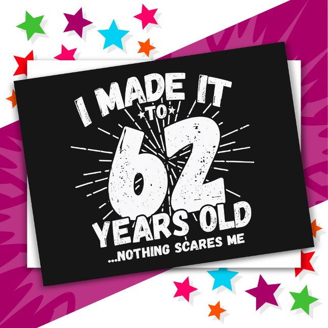 Postal Meme sarcástico de 62 años Funny cumpleaños número (Subido por el creador)