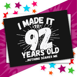Postal Meme sarcástico de 92 años Gracioso cumpleaños 92