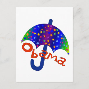 Postal Memento de la inauguración del paraguas de Obama