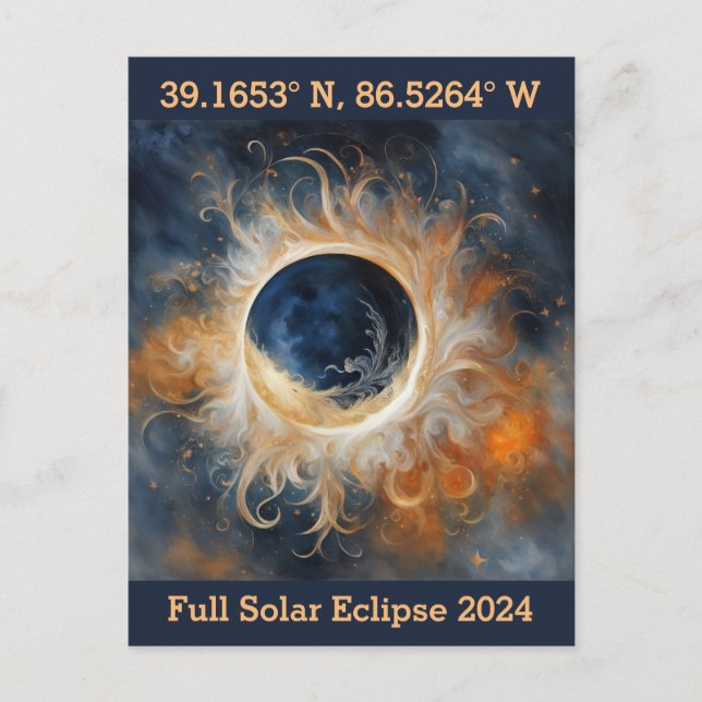 Postal Memento del eclipse solar (Anverso)