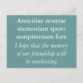 Postal Memoria de la amistad - cita de Cicerón