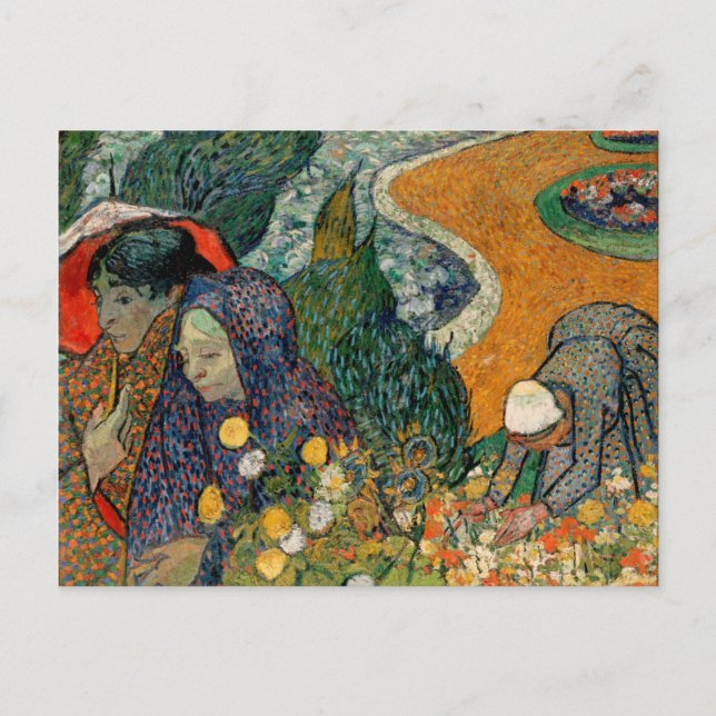 Postal Memoria del Jardín a Etten por Vincent Van Gogh (Anverso)
