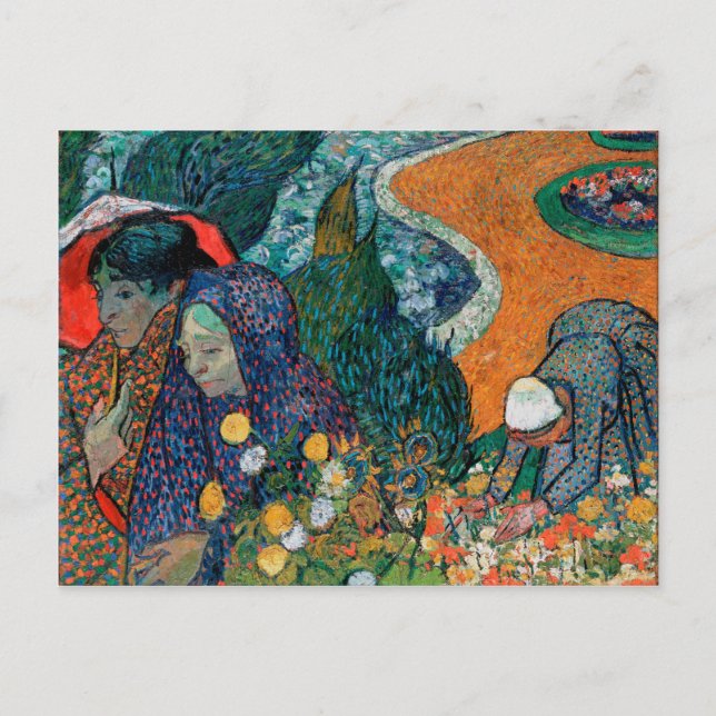 Postal Memoria del Jardín en Etten por Vincent van Gogh (Anverso)