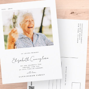 Postal Memorial Con Amor Recuerdo Elegante Sencillo Moder
