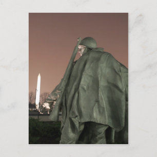 Postal Memorial coreano y Monumento a Washington por la n