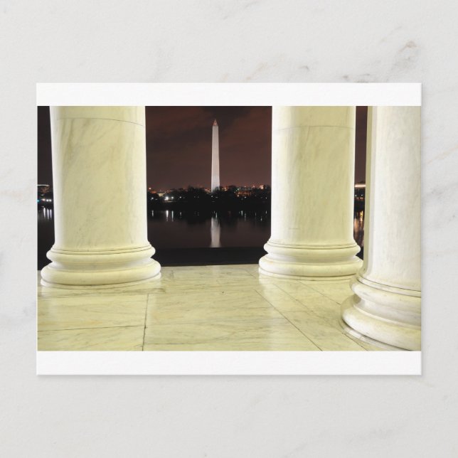 Postal Memorial de Thomas Jefferson de noche (Anverso)
