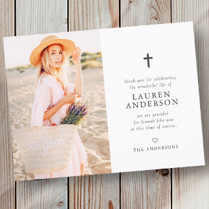 Postal Memorial Funeral Moderno Simple Moda Cruz de Oro